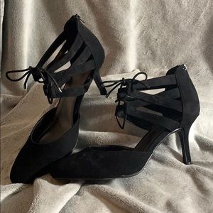 Dress Barn/Sloane Black laced ankle heels.